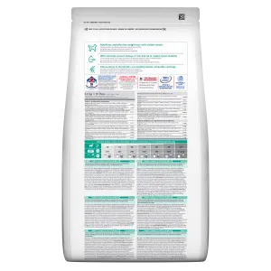 back of pack with ingredients, composition, feeding guide etc