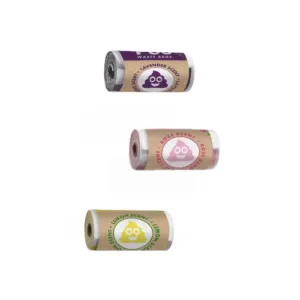 3 individual poo bags rolled up