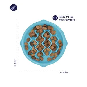 blue bowl with dimensions