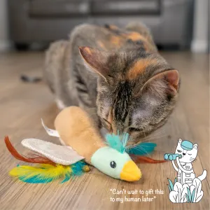 cat playing with flapperz duck toy