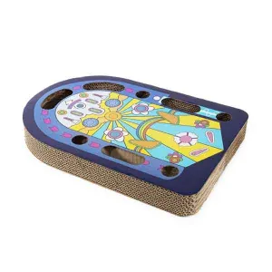 side view showing cardboard and inside of scratcher