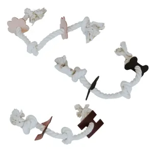 Huntlea 3-Knot Rope & Leather Dog Chew Toy