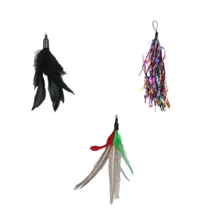 zaBird Cat Wand Attachments Bundle 4 - Speckled Fowl, Glitter Rainbow & Raven
