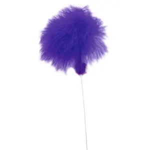 purple teaser close up of feathers and pompom