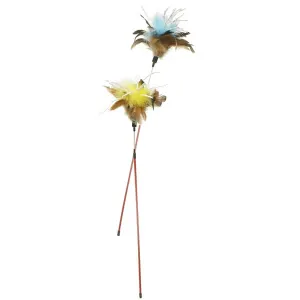 zaBouncer Long Cat Teaser with Feathers & Crinkle Paper - Pack of 2