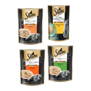 Sheba Wet Cat Treat - Pouches chicken, tuna and salmon