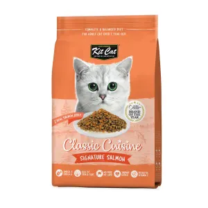 Kit Cat Dry Adult Cat Food Signature Salmon orange packaging