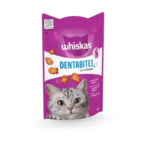 Purple Whiskas bag of Chicken DentaBites Cat treats