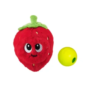 Fruity Findz Strawberry Treat Stuffer Dog Toy