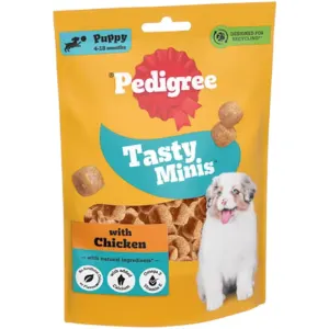 Yellow bag od pedigree puppy tasty bites
