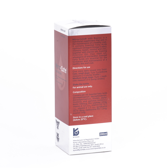 Mirra-Cote Oil With Biozinc Nutritional Supplement