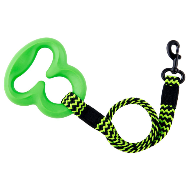 Bright green silicone handled dog lead
