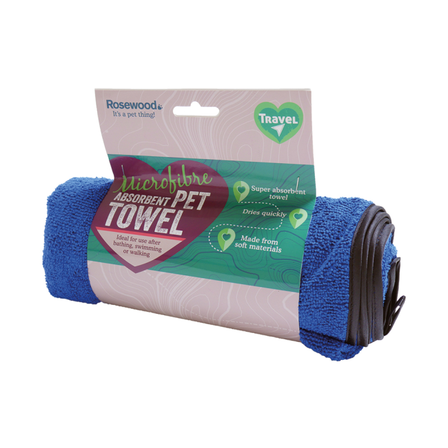 Blue pet towle rolled up