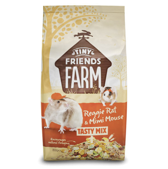 Beige &amp; orange bag of Reggie Rat Food