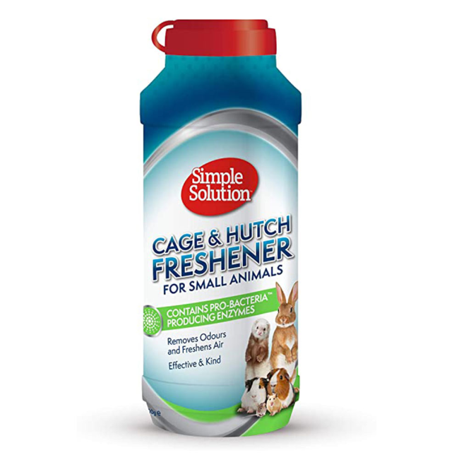 Blue bottle with red lid of Cage & Hutch Freshener