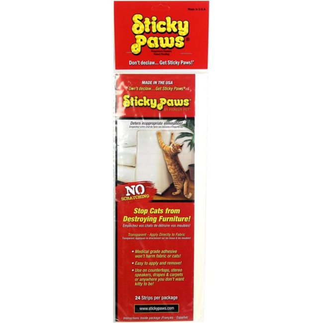Red & yellow pack of sticky paws furniture strips