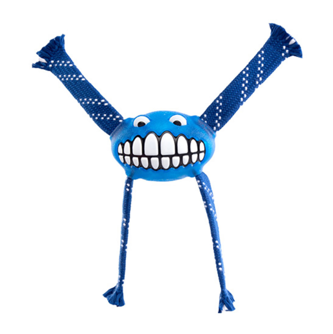 Blue flossy grinz dog toy
