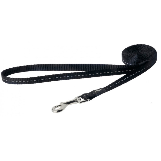 Rogz black fabric dog lead