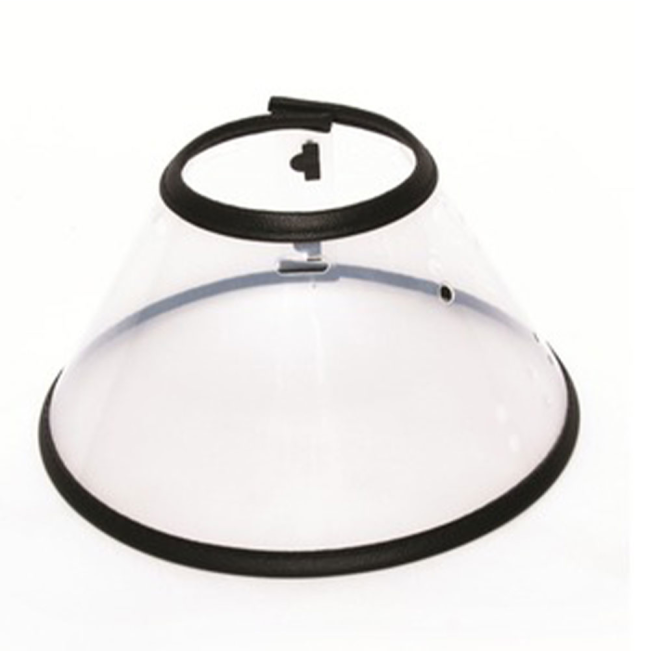 Clear plastic cone shaped protective dog collar