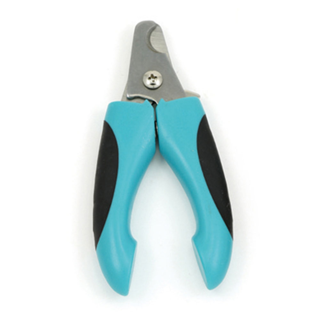 Turquoise and black handled metal pet nail clippers