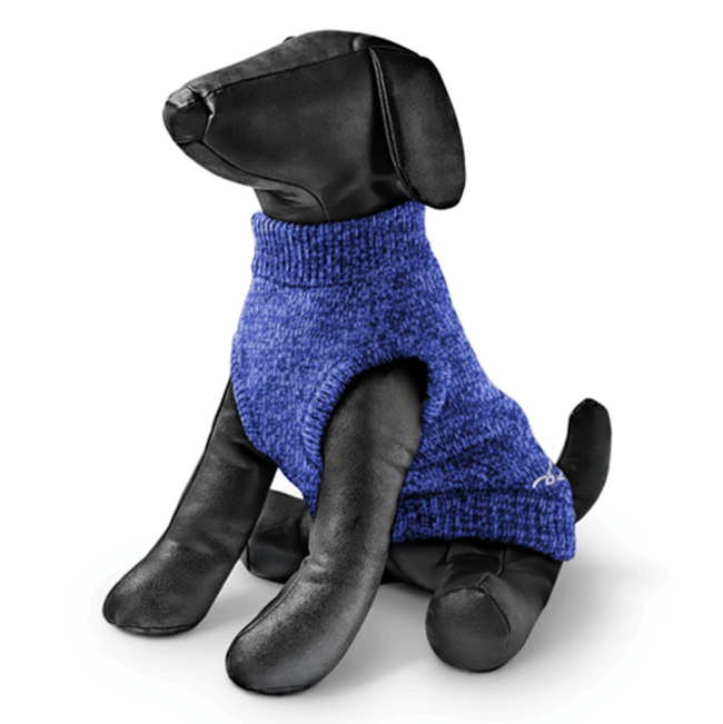 Blue turtle neck dog jumper