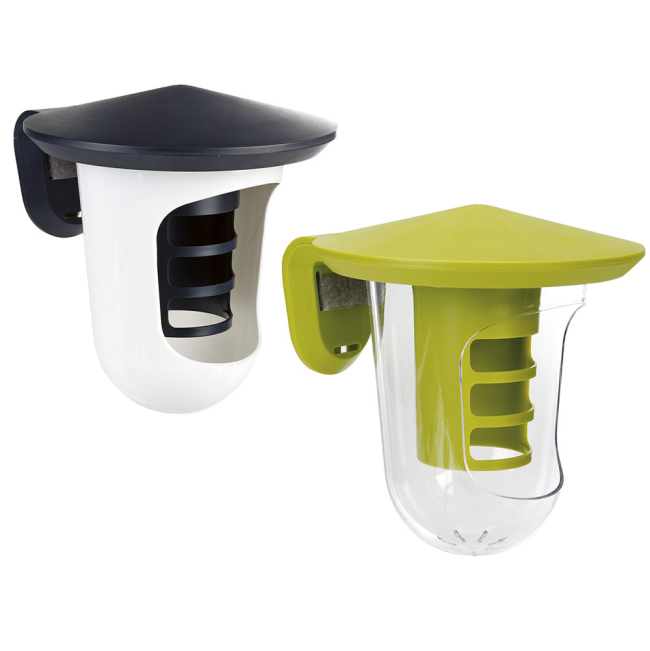 Multi feeders for birds with green or black lids