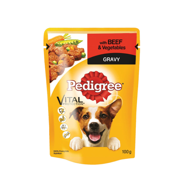 Dog food shop pouches in gravy