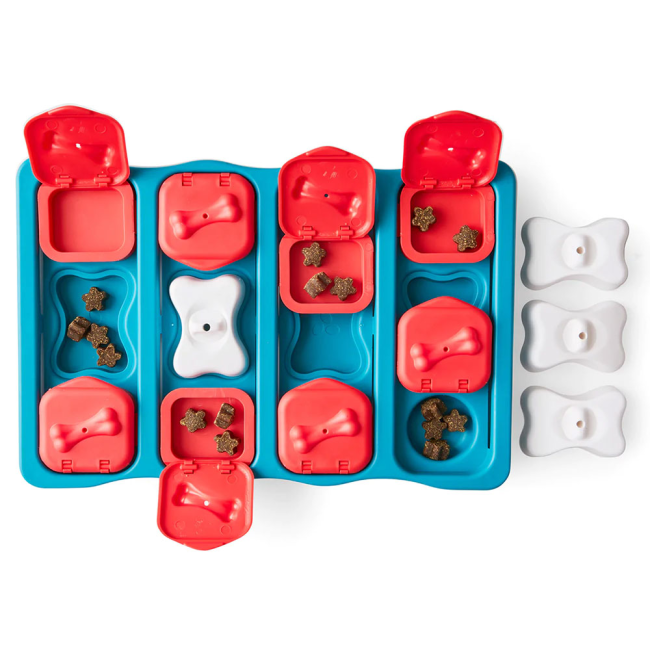top view of dog brick puzzle toy