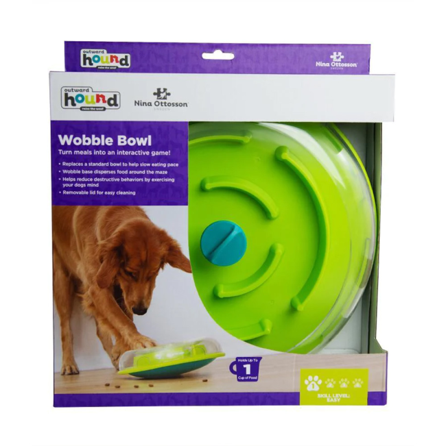 dog wobble bowl inside packaging