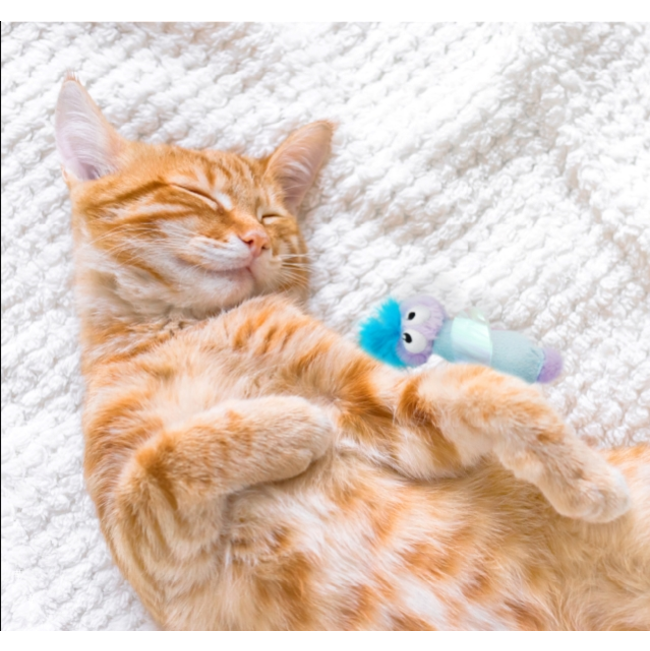 Swat ‘N Treat Fairy Kicker Cat Toy lifestyle image with cat