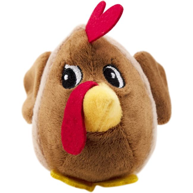 Fattiez brown chicken with yellow beak and red accents