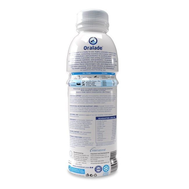 Oralade GI support 16oz back view