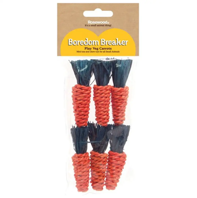 Mini Sisal Carrots Small Pet Toys - 6 Pack