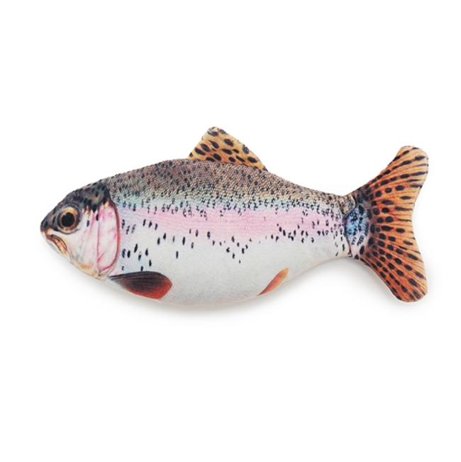 100% Catnip Fish Cat Toy snapper white red and brown in color