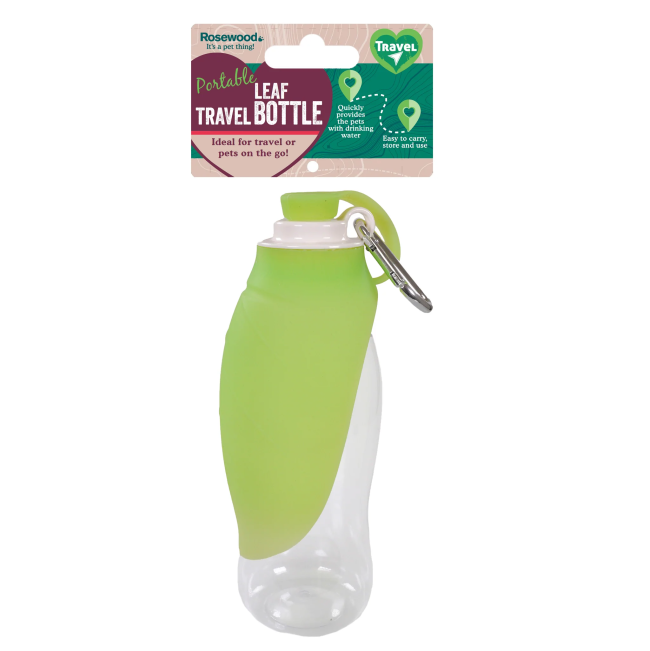 Rosewood Portable Leaf Travel Bottle in packaging