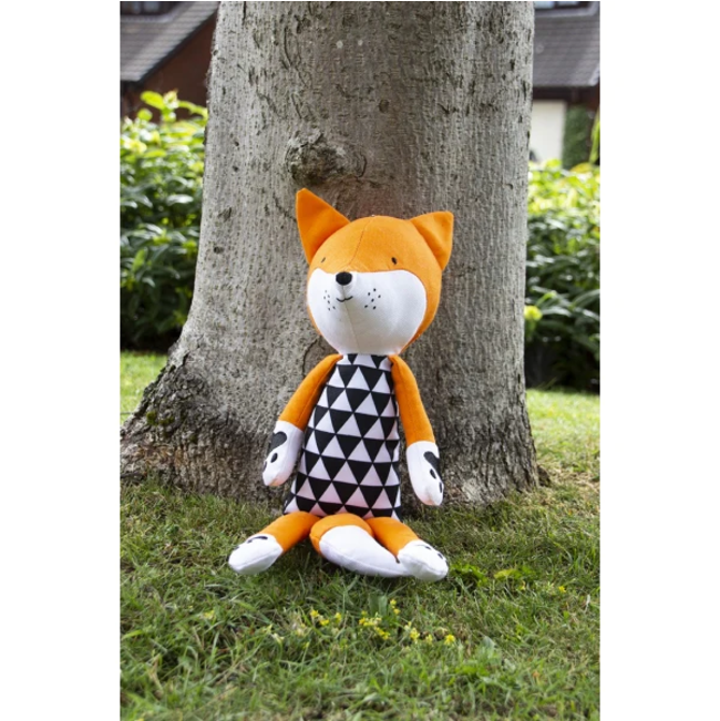 Chubleez Forest Dog Toys mr Fox lifestyle by tree