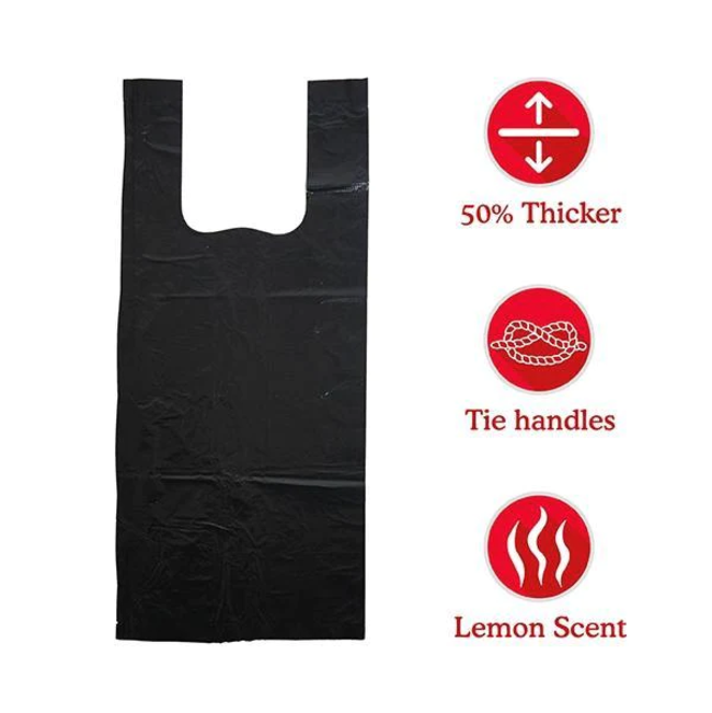 Premium Degradable Poop Bags - 100 Bags black bag infographic