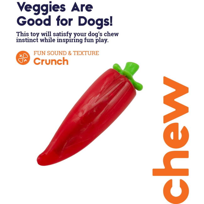 Crunch Veggies Dog Chew Toys red pepper veggies are good