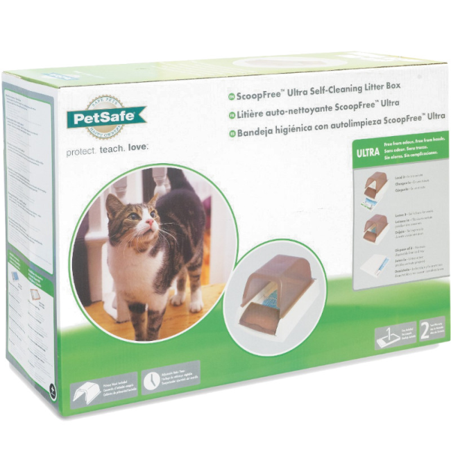 ScoopFree™ Ultra Self-Cleaning Litter Box in packaging