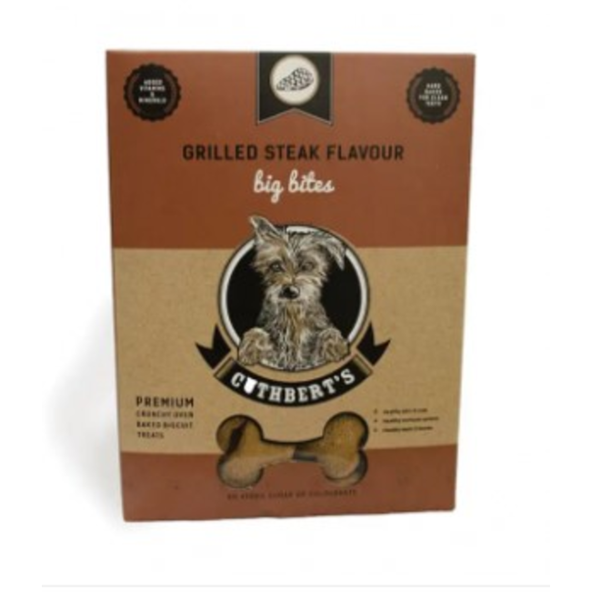 Grilled Steak Dog Biscuits - Small Bites brown packaging