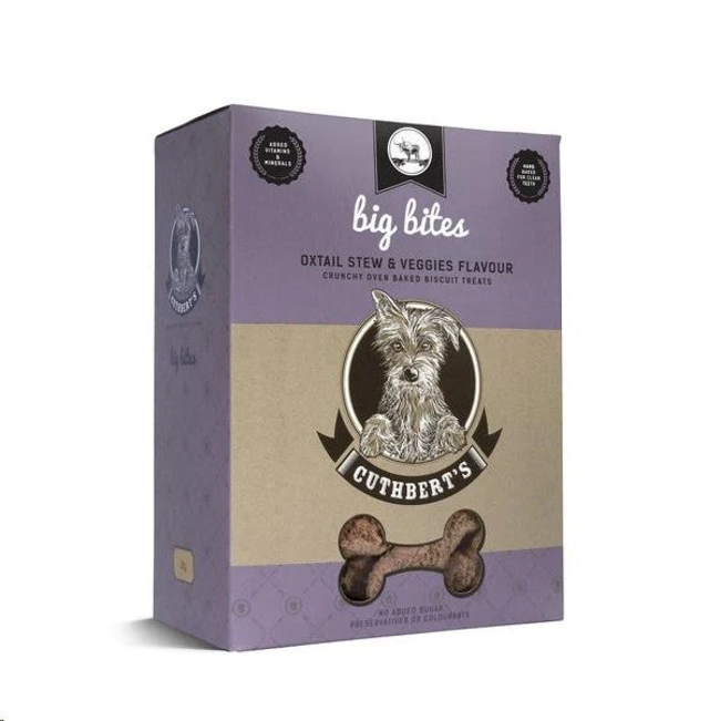 Oxtail Stew & Veg Dog Biscuits purple packaging