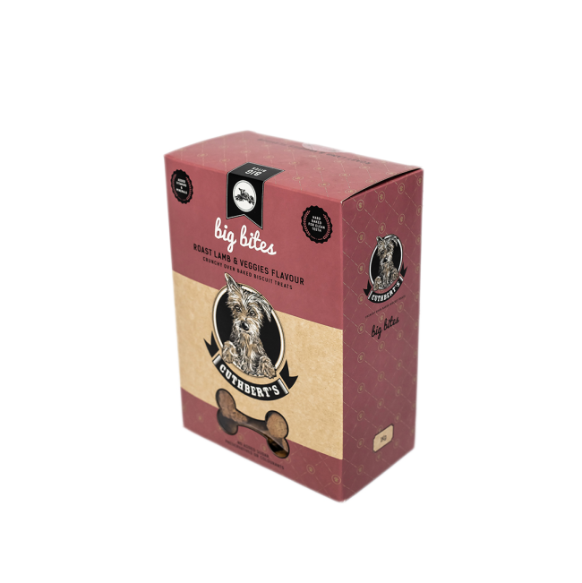 Roast Lamb & Veg Dog Biscuits red brown packaging