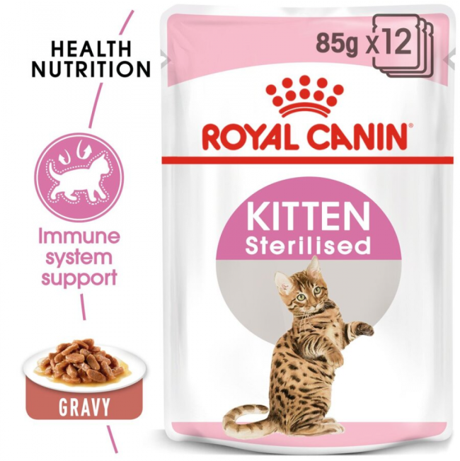 Royal Canin Kitten Sterilised Wet Cat Food - Gravy information diagram
