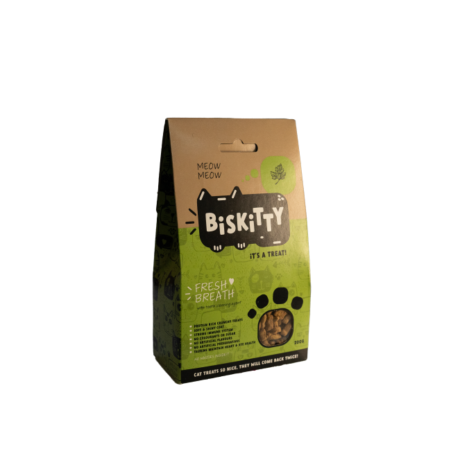 Biskitty fresh breath side view