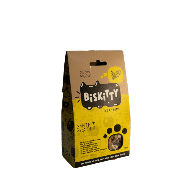 Biskitty catnip flavor side view