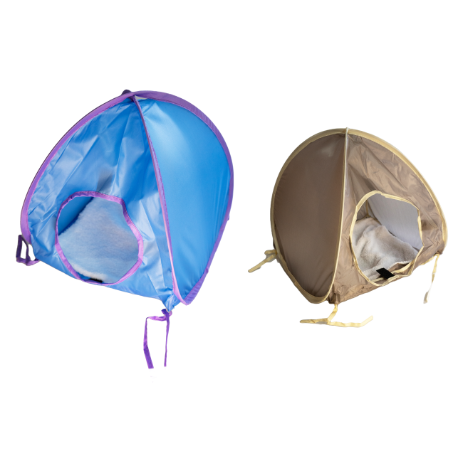 Pop-Up Tent For Small Pets purple large and brown medium