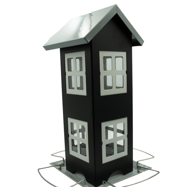 House Feeder For Birds - Black close up