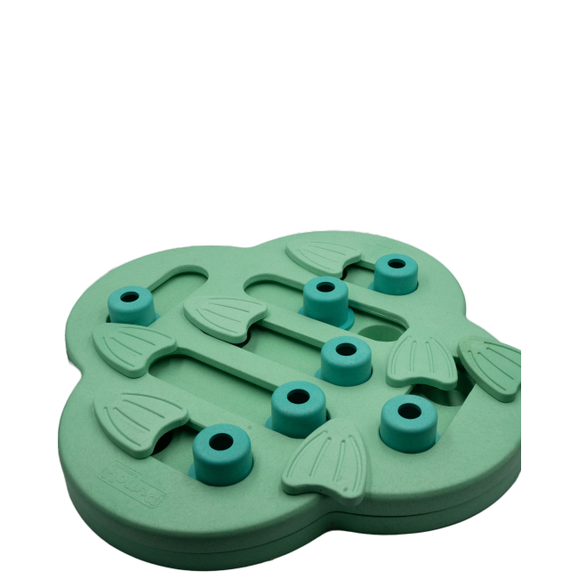 Nina Ottosson Puppy Hide 'n Slide Puzzle Toy close up green plastic