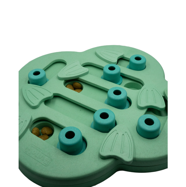 Nina Ottosson Puppy Hide 'n Slide Puzzle Toy green plastic with Kibble
