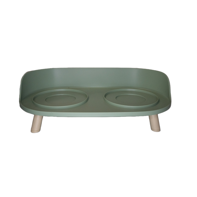 Altitude Double Raised Pet Bowl stand without the ceramic bowls